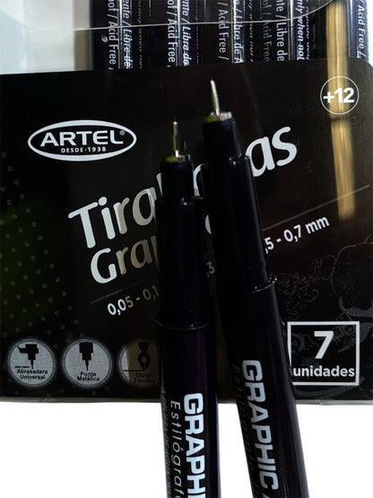 Set 7 TiraLineasDiferentes Medidas Artel