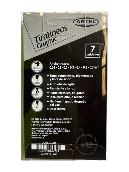 Set 7 TiraLineasDiferentes Medidas Artel