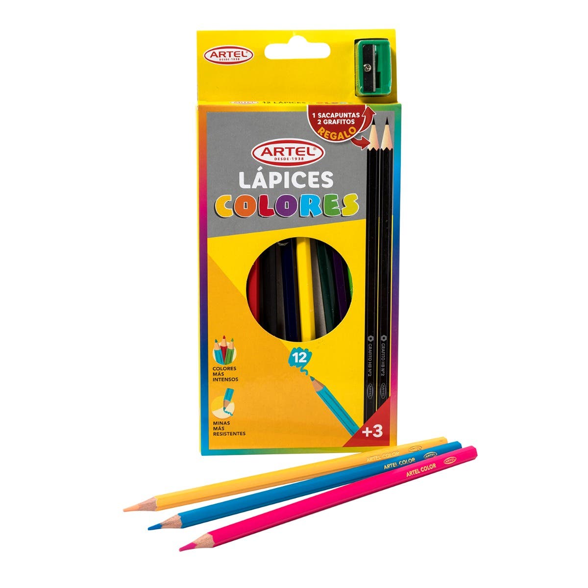 Estuche 12 Lápices de Color Largos Artel