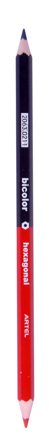 Lapiz  Bicolor Azul/Rojo Hexagonal
