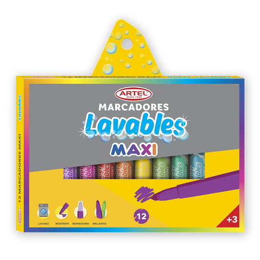 Estuche 12 Marcadores Maxi Lavables Artel