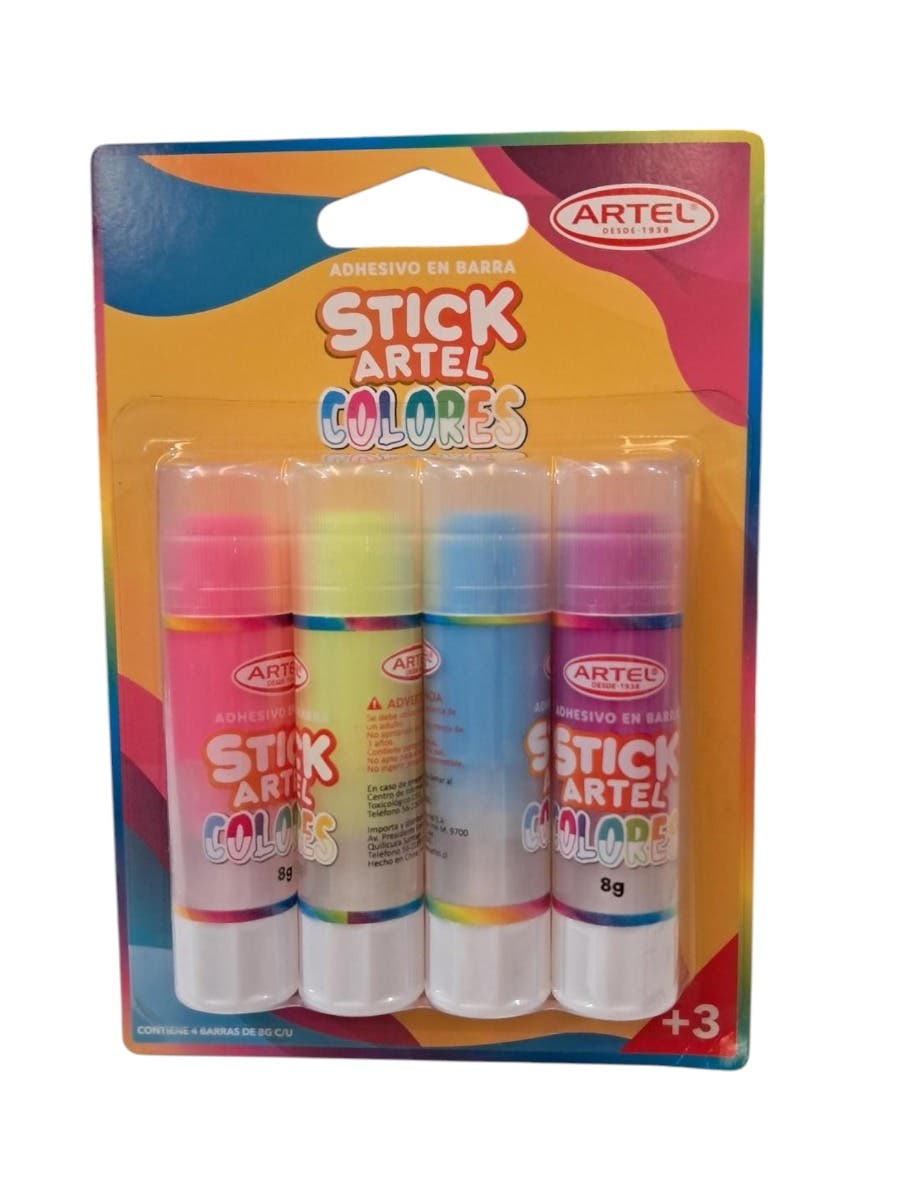 PACK DE ADHESIVO EN BARRA STRONG STICK ARTEL X4 COLORES – Artel