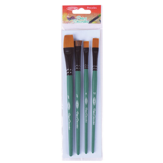 Set Pinceles Decorativos Artel 4 Unidades: 3 largos + 1 corto