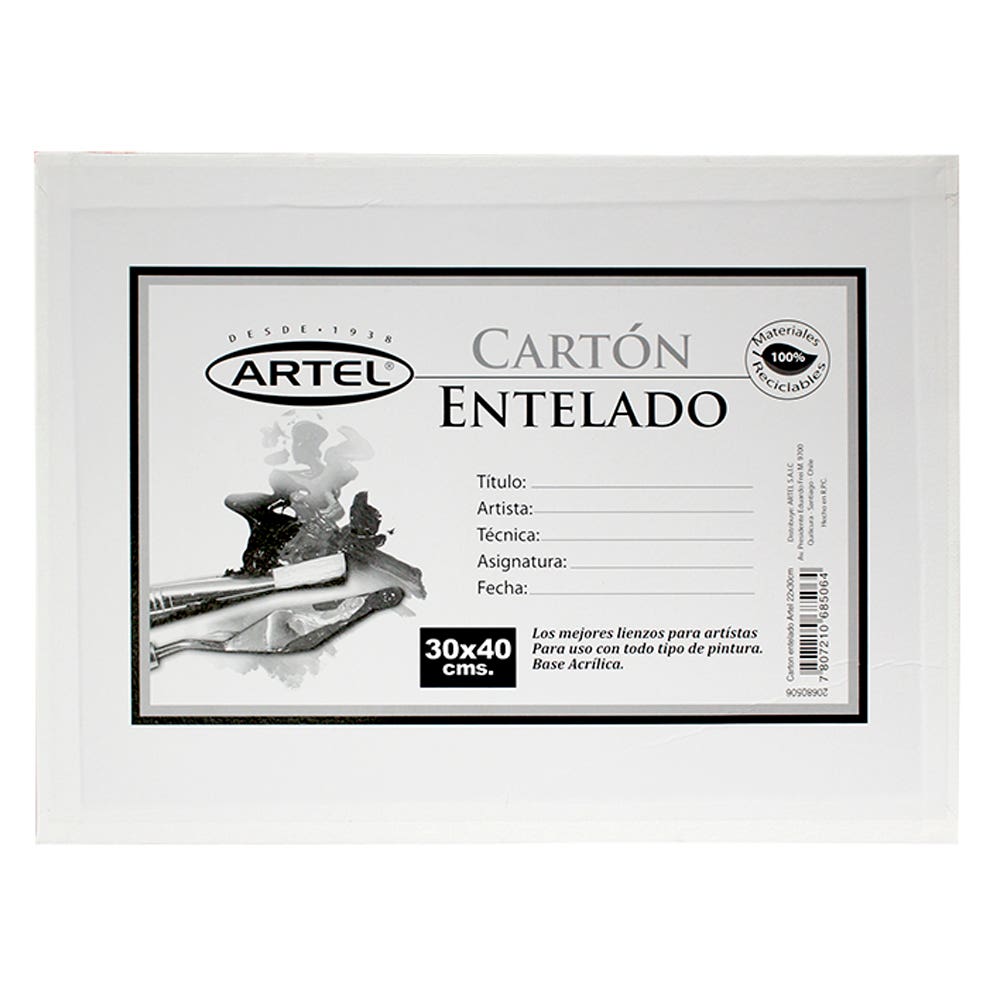 Cartón Entelado 30x40cm. Artel