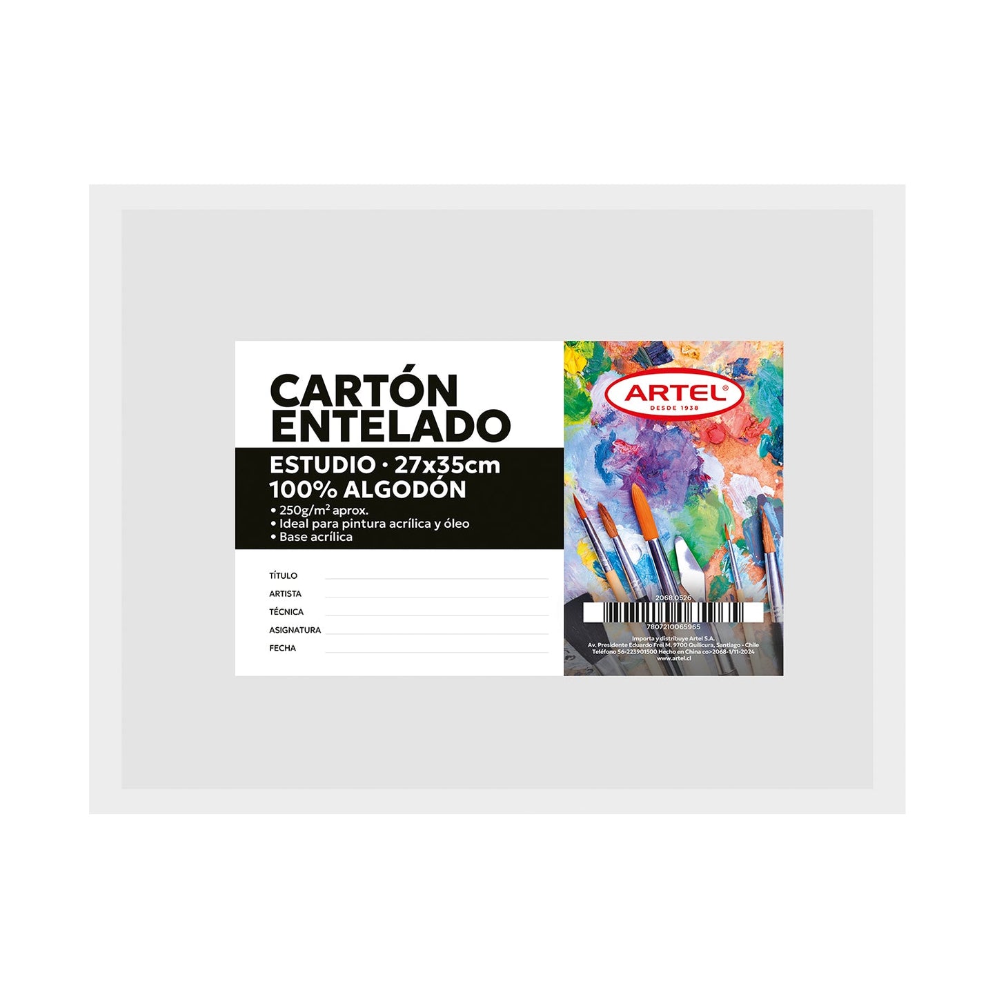 Cartón Entelado Artel 250 Gms  27X35Cm