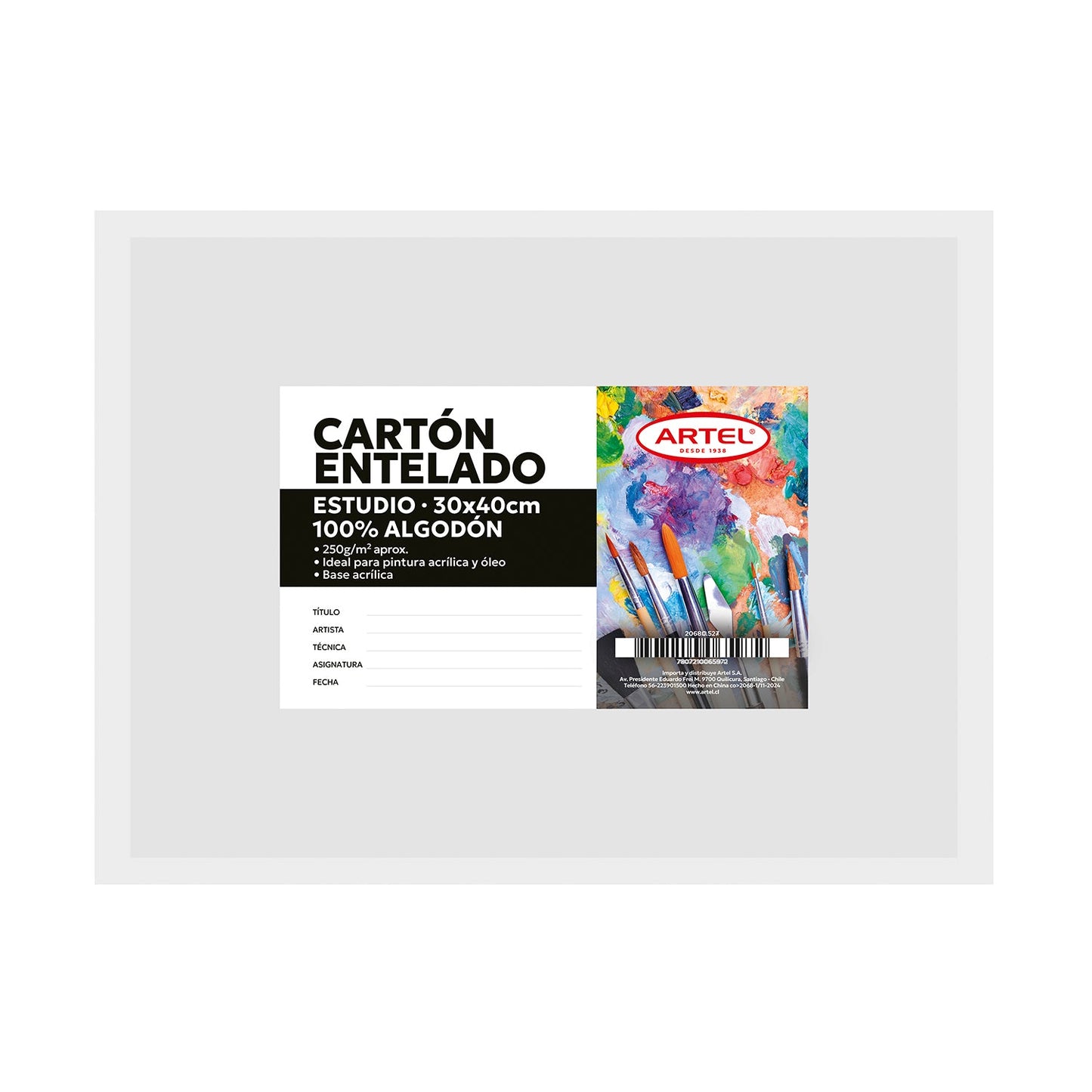 Cartón Entelado Artel 250 Gms  30X40Cm