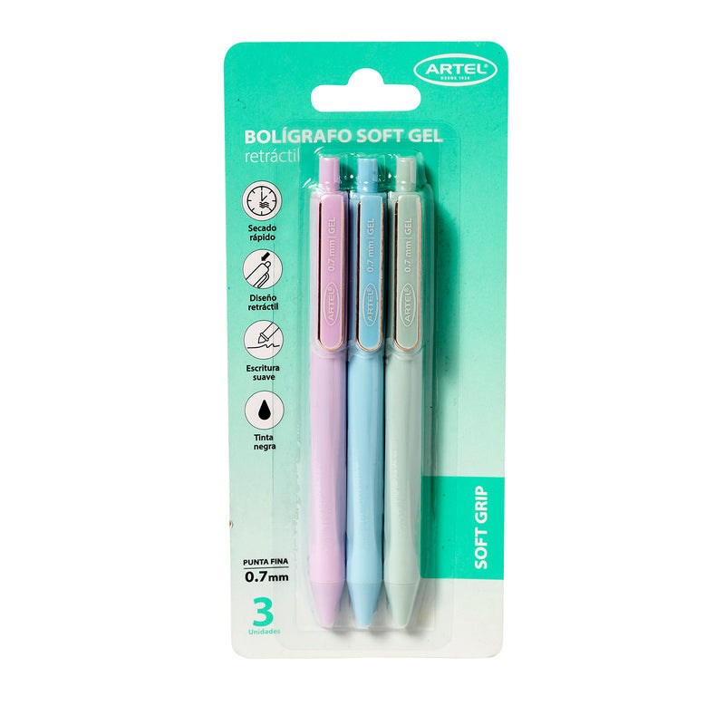 Set Bolígrafos Gel Artel 3 Unidades