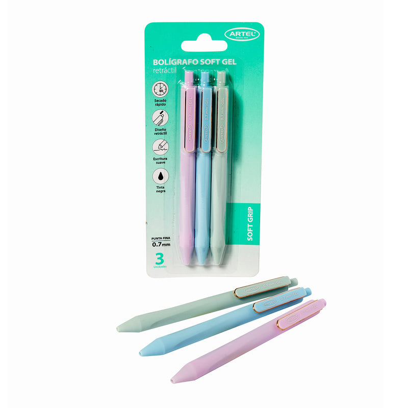 Set Bolígrafos Gel Artel 3 Unidades