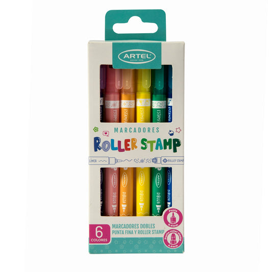 Estuche Marcadores Artel Roller Stamp 6 Colores