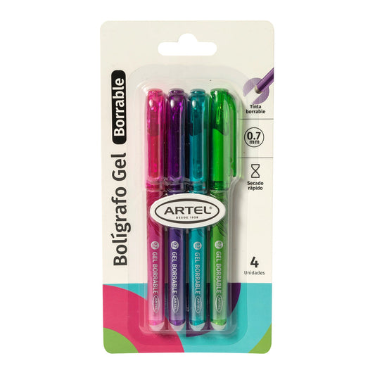 Bolígrafo Gel Borrable Artel Funcy 4 Unidades