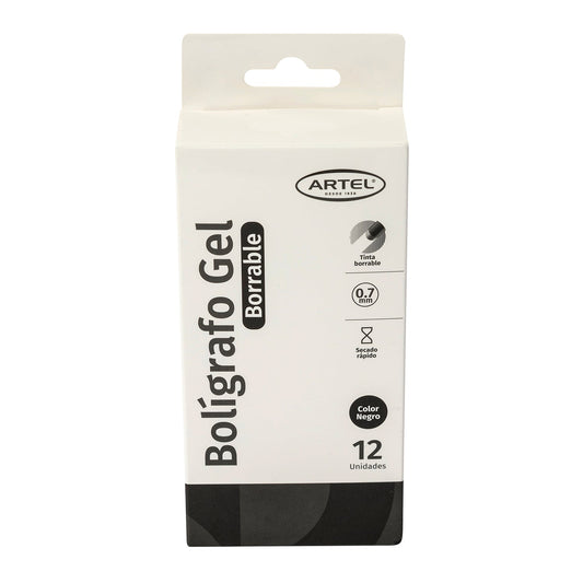 Bolígrafo Gel Borrable Artel Negro 1 Unidad