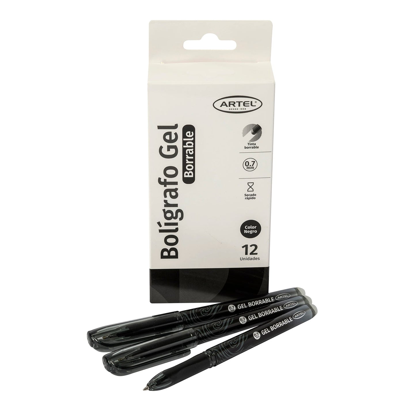 Bolígrafo Gel Borrable Artel Negro 1 Unidad