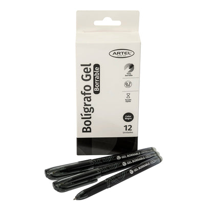 Bolígrafo Gel Borrable Artel Negro 1 Unidad