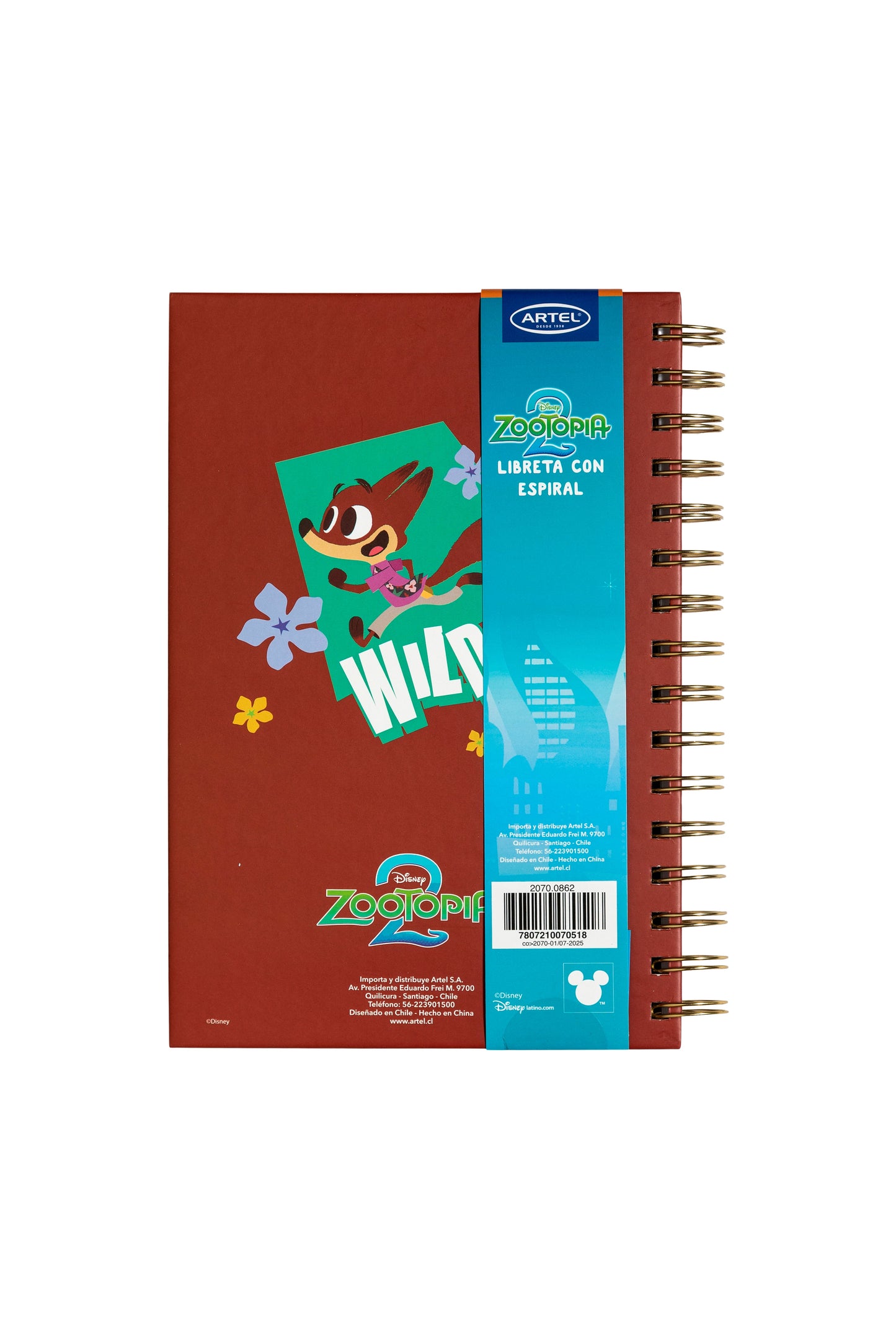 Libreta Espiral Artel A5 Diseño Zootopia 2