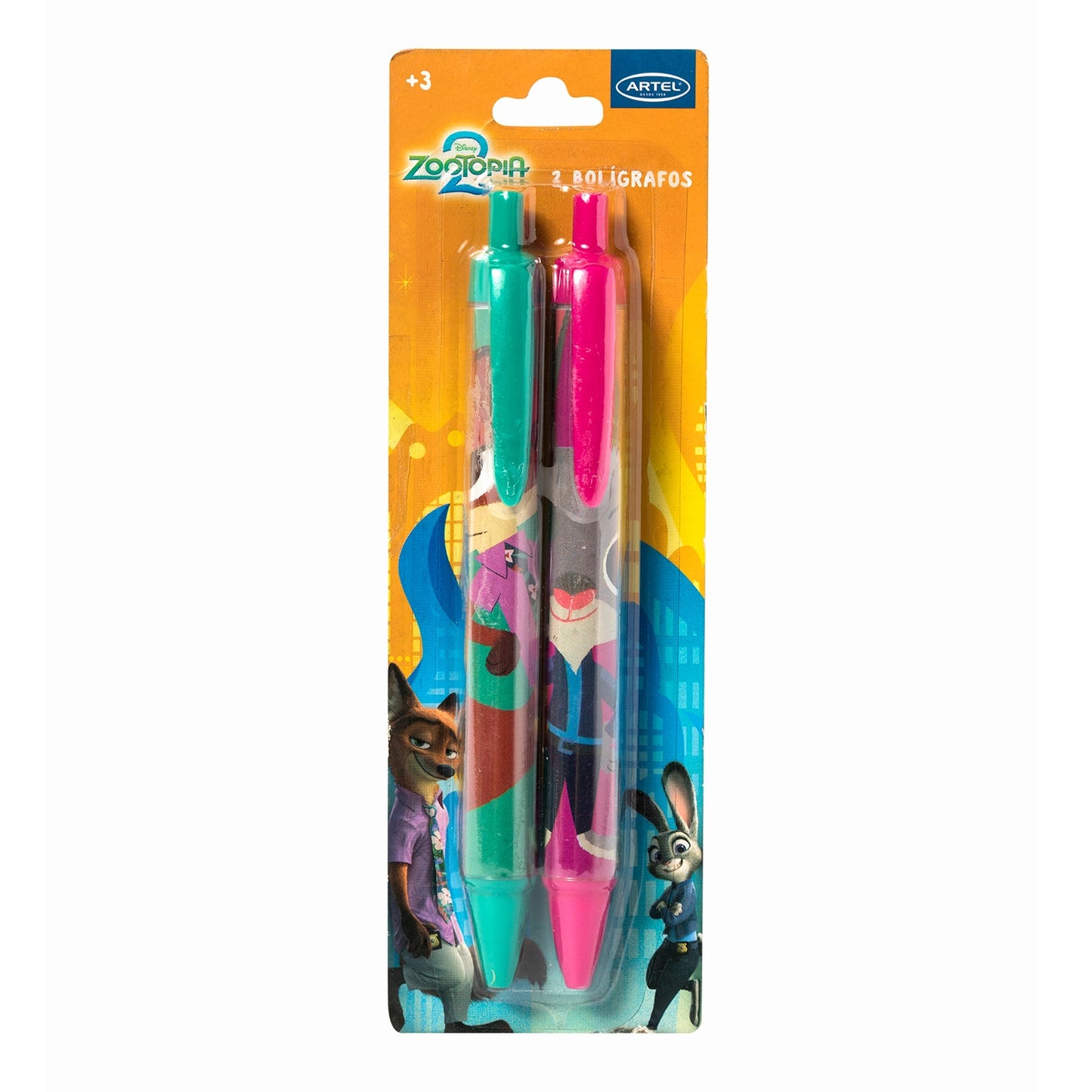 Set 2 Bolígrafos Artel Diseño Zootopia 2