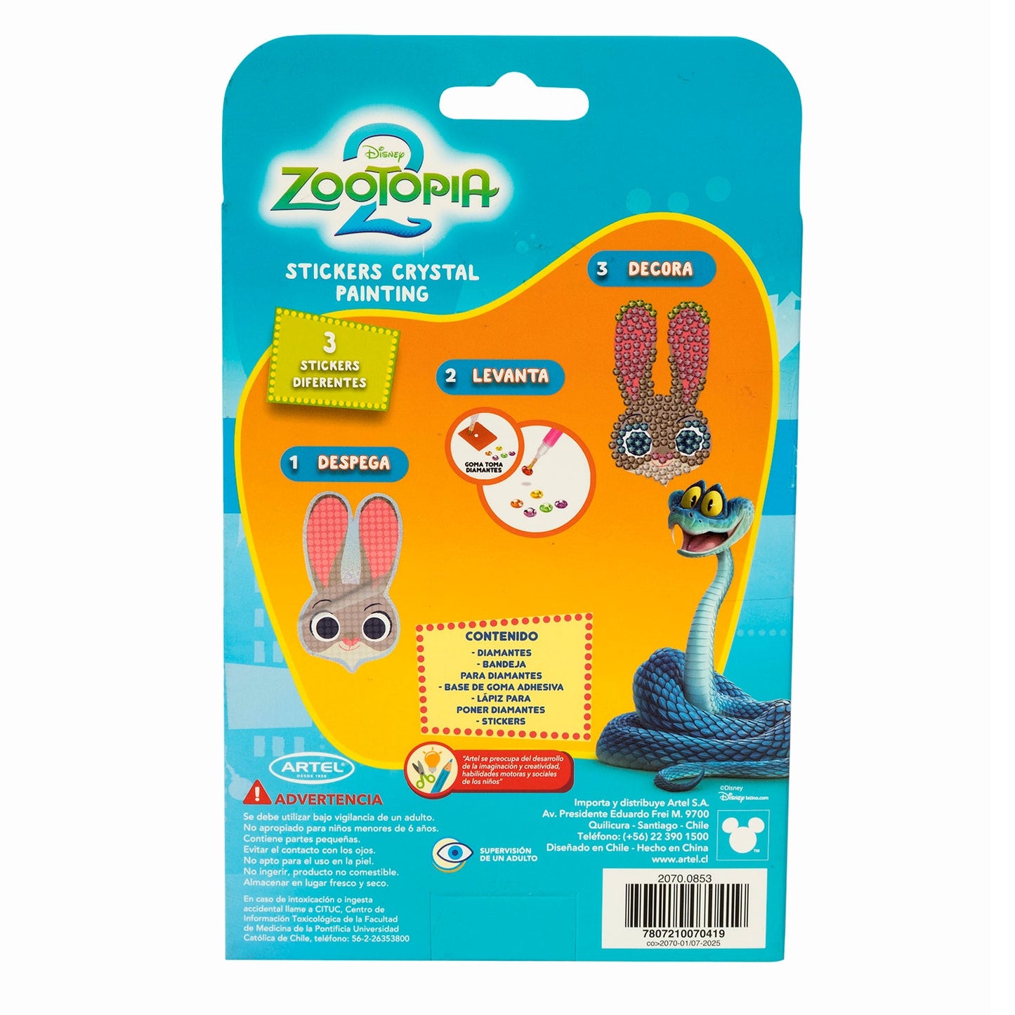 Set Stickers Crystal Painting Artel Diseño Zootopia 2