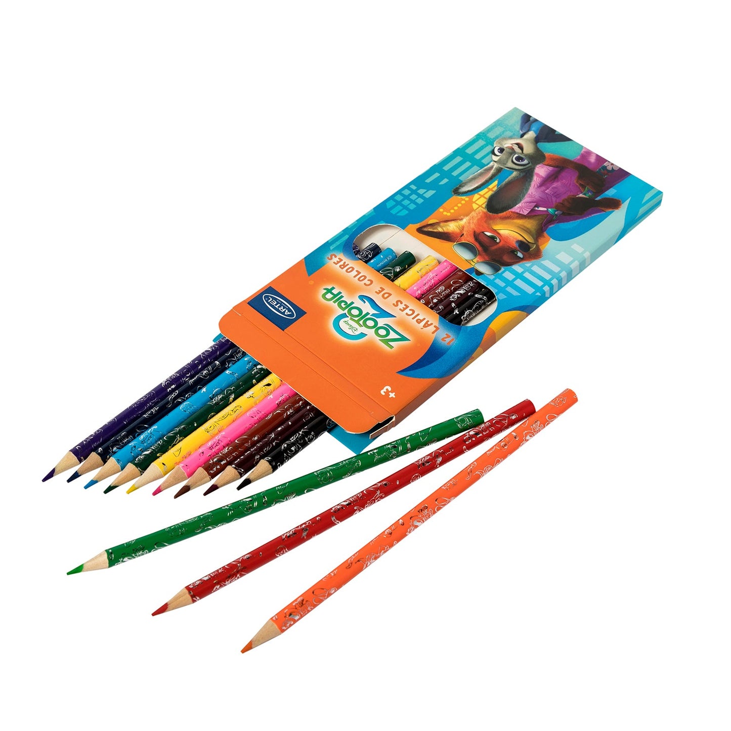 Estuche Lápices de Colores Artel 12 Unidades Diseño Zootopia 2