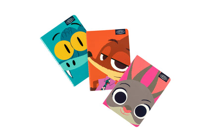 Set 3 Libretas Artel A6 Diseño Zootopia 2