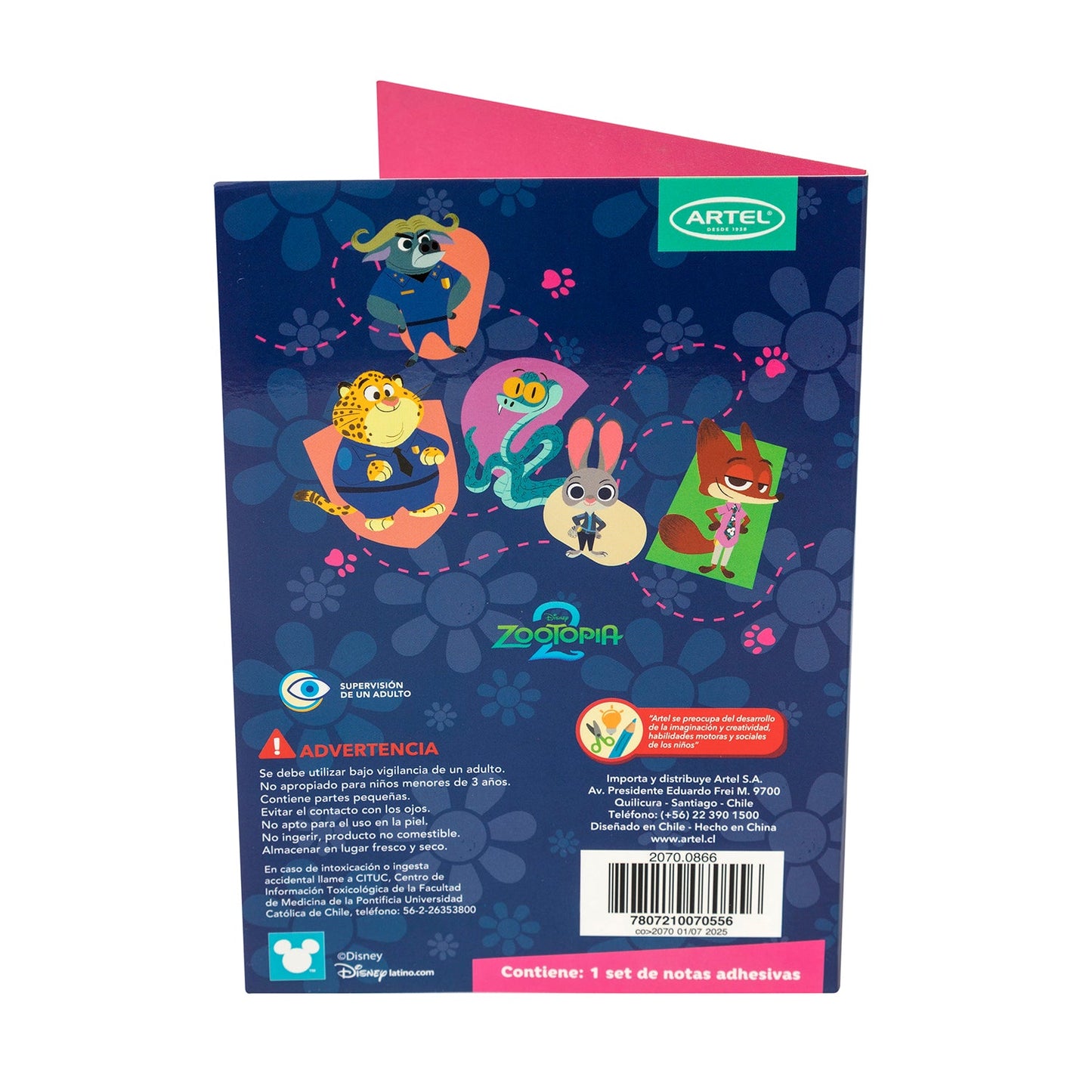 Set Notas Adhesivas Artel Diseño Zootopia 2