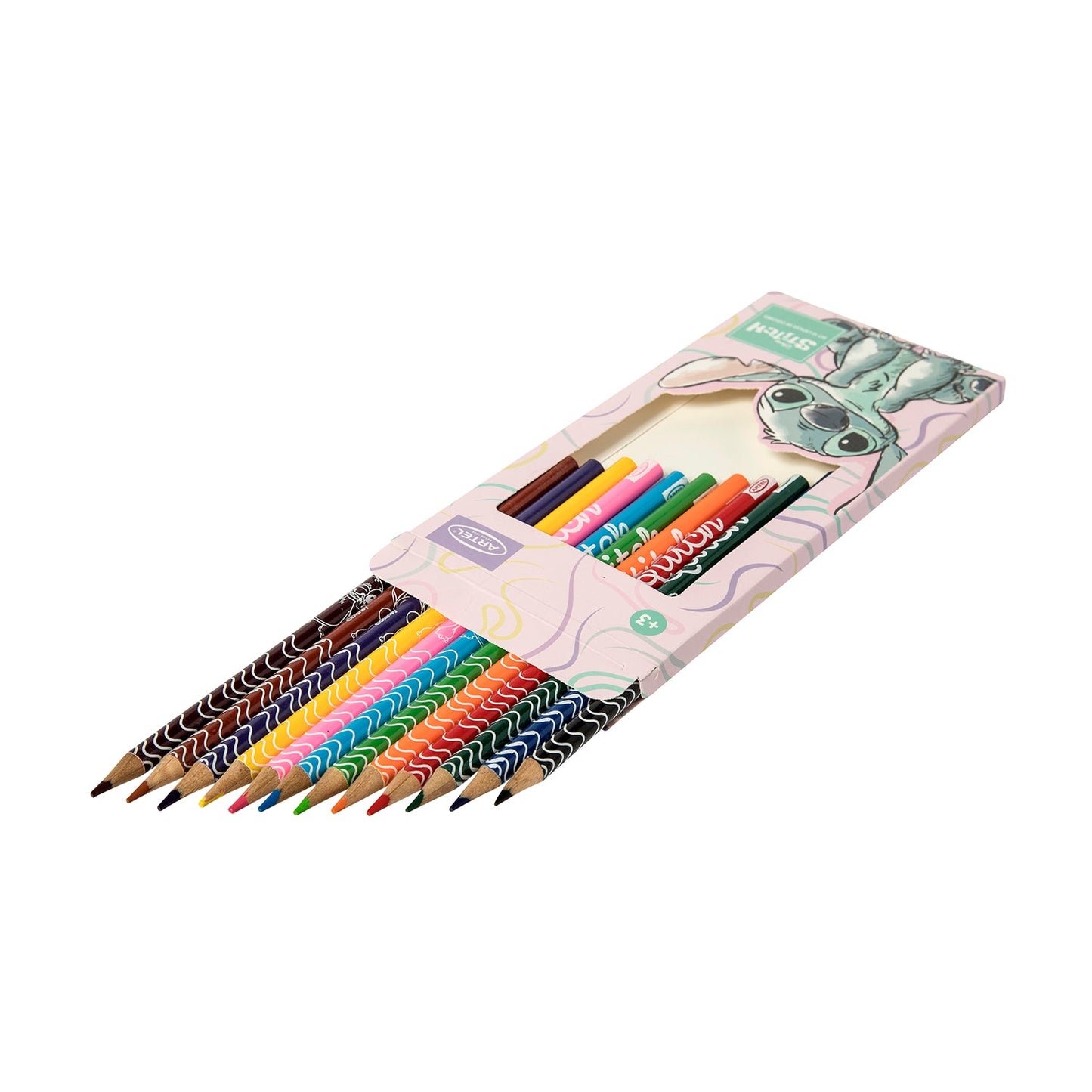 Estuche Lápices De Colores Artel Diseño Stitch 12 Unidades