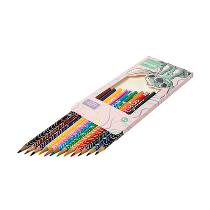 Estuche Lápices De Colores Artel Diseño Stitch 12 Unidades