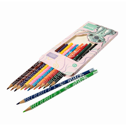 Estuche Lápices De Colores Artel Diseño Stitch 12 Unidades