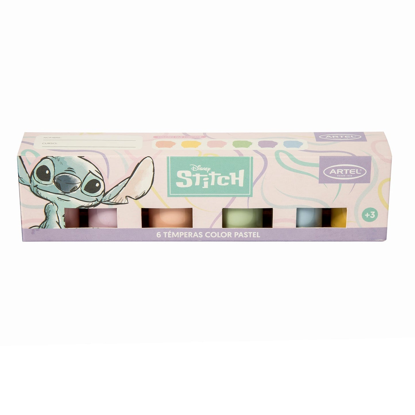Témpera Artel 6 Colores Pastel Diseño Stitch