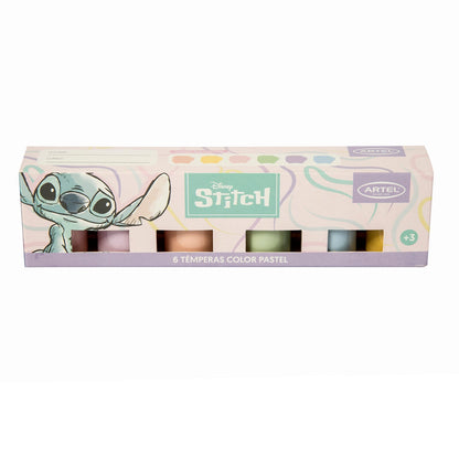 Témpera Artel 6 Colores Pastel Diseño Stitch