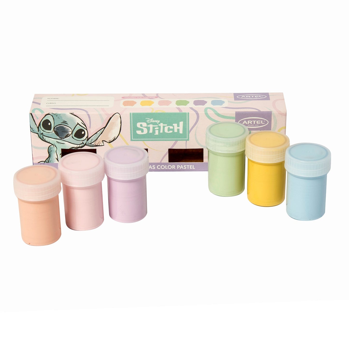 Témpera Artel 6 Colores Pastel Diseño Stitch