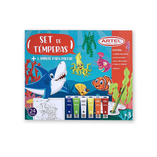Set Témperas Bajo el Mar Artel