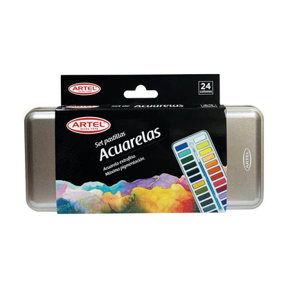 ESTUCHE ACUARELAS EN PASTILLAS 24 COLORES