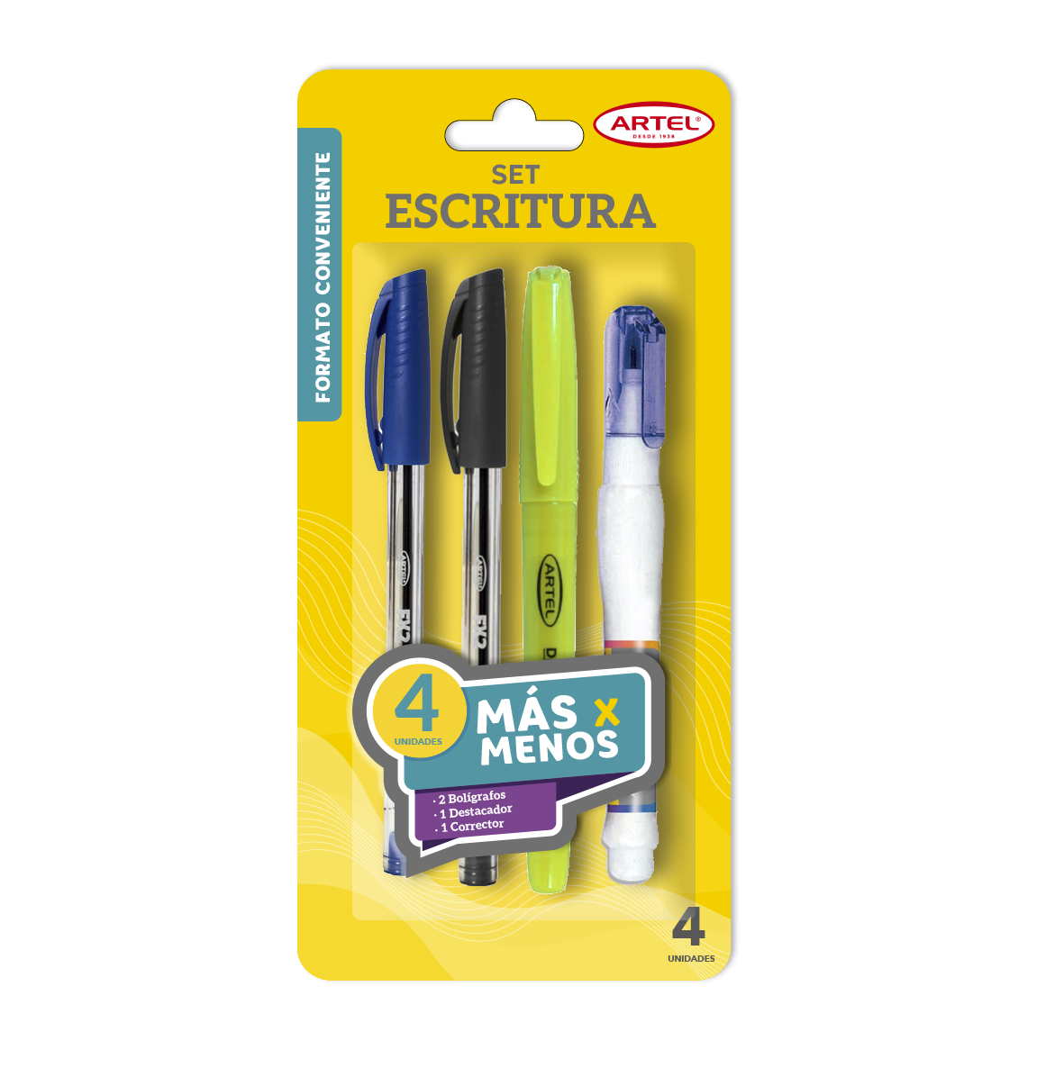 Set Bolígrafos Artel 2 Fx + Des + Corrector