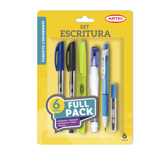Set Bolígrafos Artel 2 Fx + Des + Corrector +Portaminas