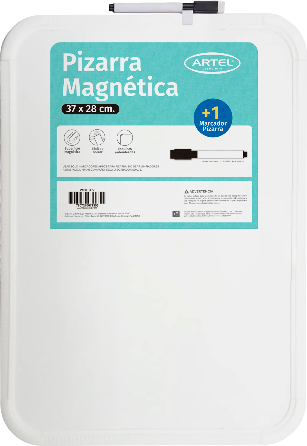 Pizarra Magnética Escolar + Marcador de Pizarra