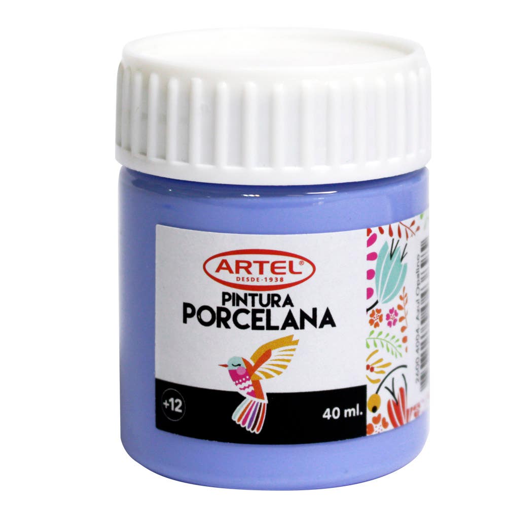 Frasco Pintura Porcelana Azul Opalina 40ml. Artel