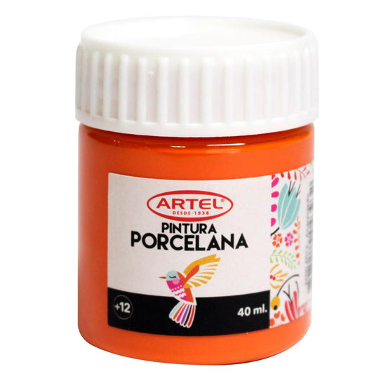 Frasco Pintura Porcelana Anaranjado 40ml. Artel
