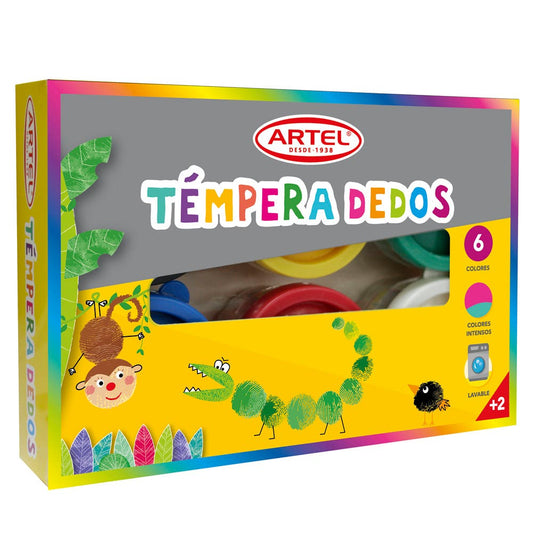 Témpera Dedos 6 Colores Artel