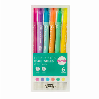 Set de Destacadores Borrables Artel Pastel 6 Unidades