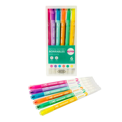 Set de Destacadores Borrables Artel Pastel 6 Unidades