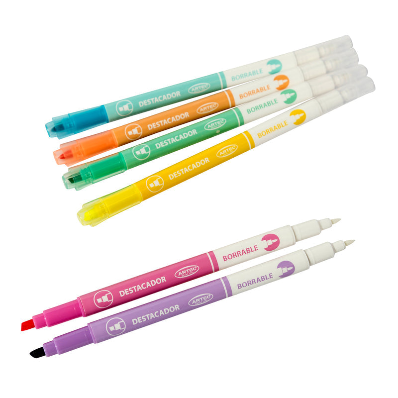 Set de Destacadores Borrables Artel Pastel 6 Unidades