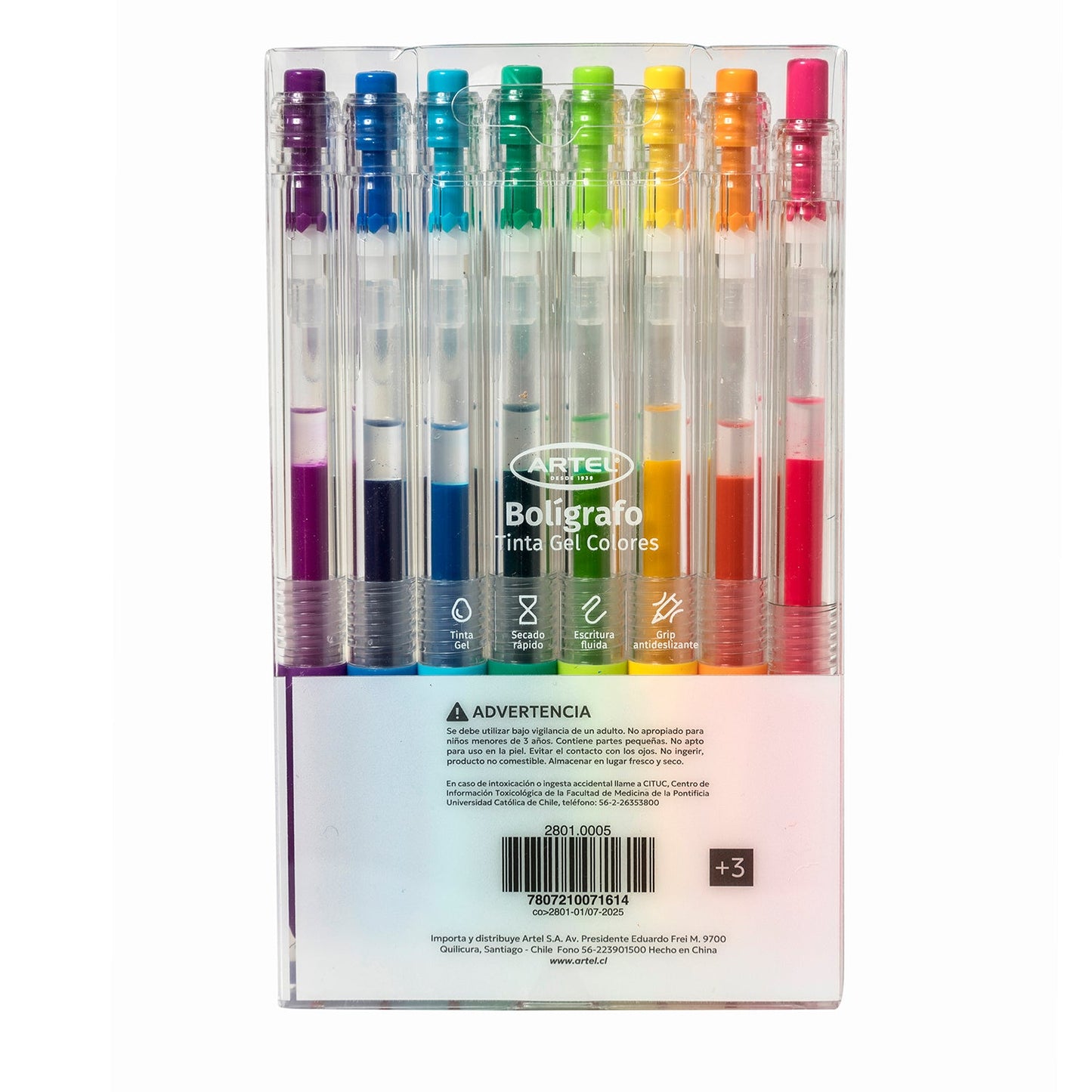 Estuche Bolígrafo Gel Artel 0,5 Mm Clásicos 8 Unidades