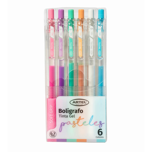 Estuche Bolígrafo Gel Artel 0,5 Mm Pasteles 6 Unidades