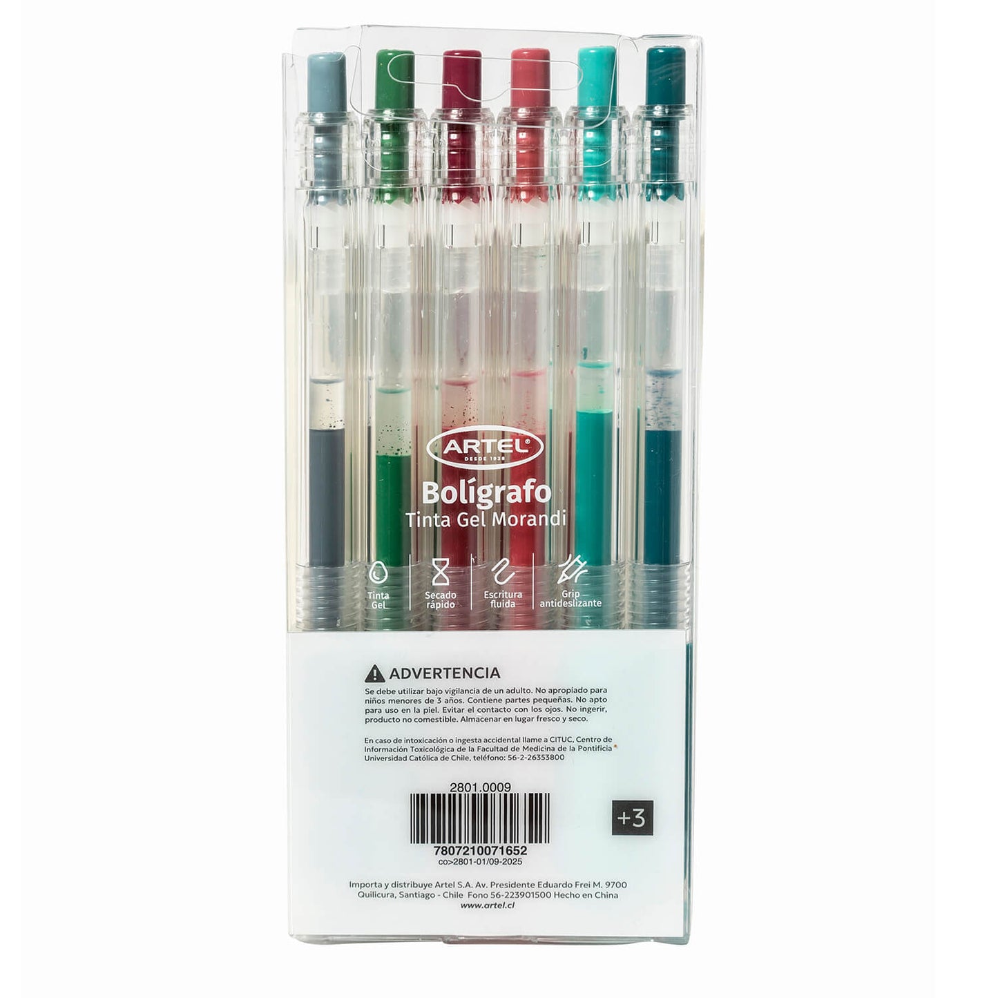 Estuche Bolígrafo Gel Artel 0,7 Mm Morandi 6 Unidades