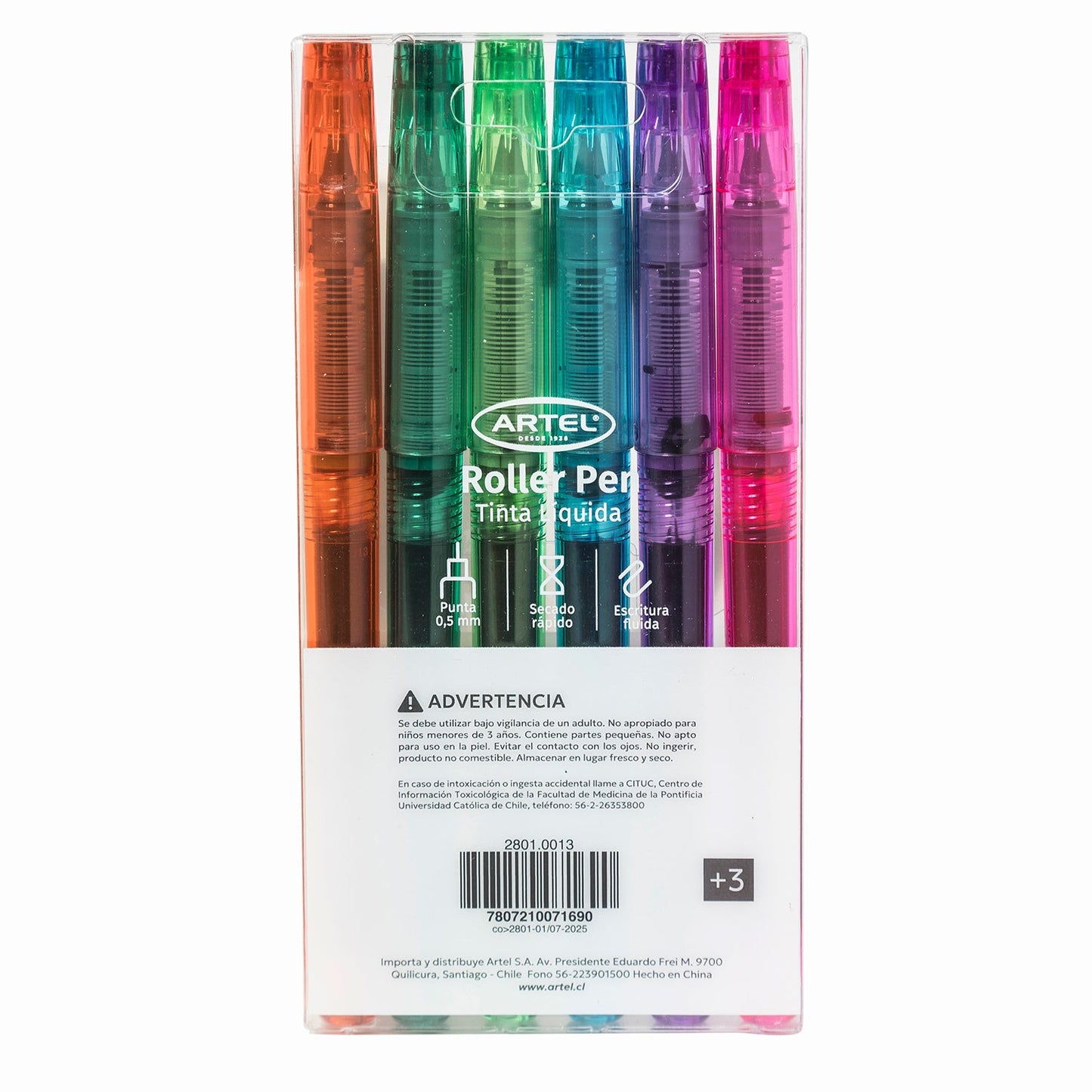 Estuche Roller Pen Artel Colores 0,5Mm 6 Unidades