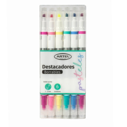Estuche Destacador Borrable Artel 6 Unidades