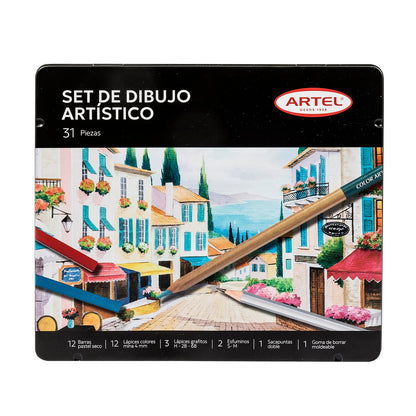 Estuche Metálico de Dibujo Artístico Artel 31 piezas