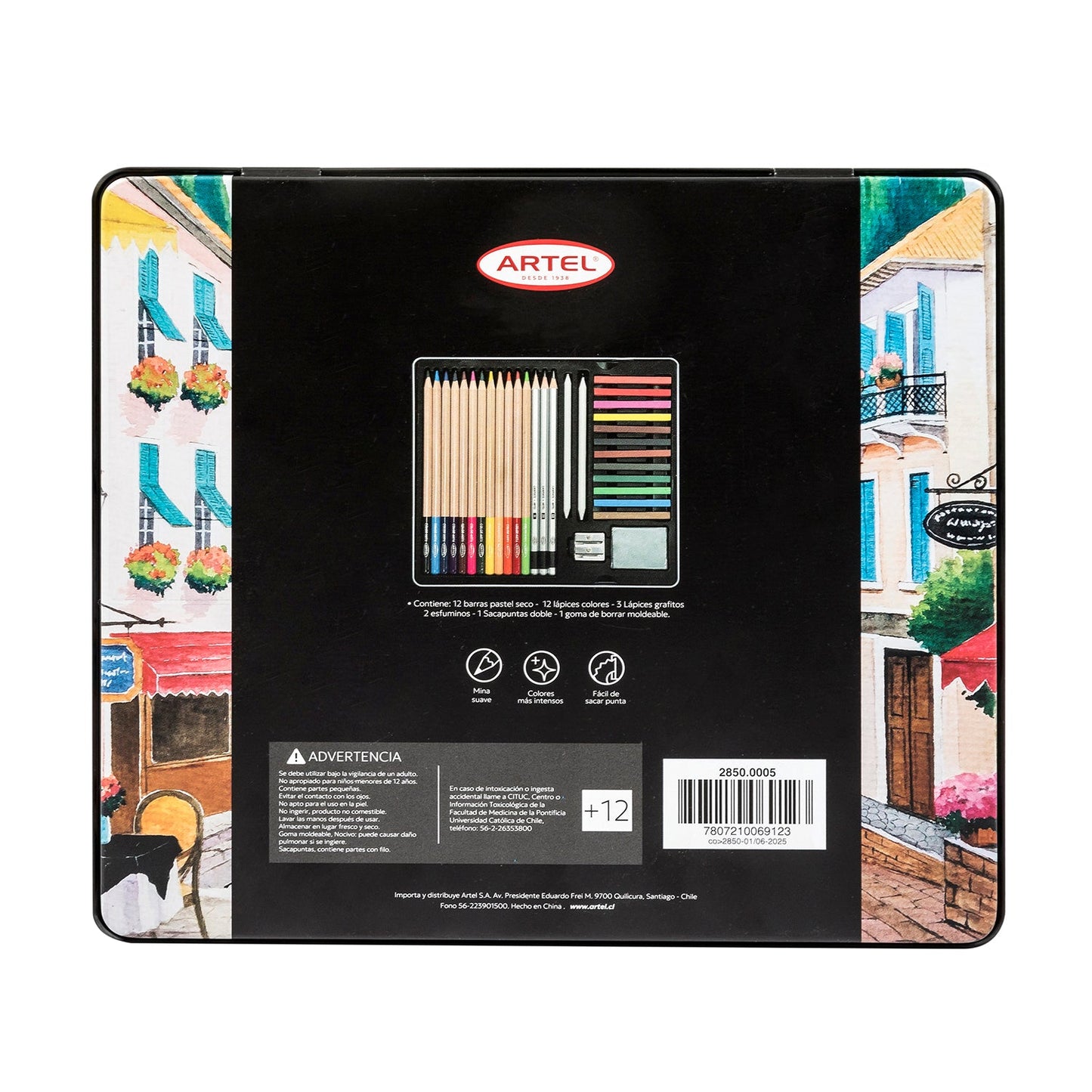 Estuche Metálico de Dibujo Artístico Artel 31 piezas