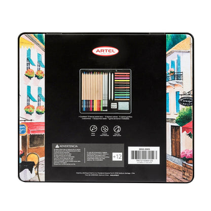 Estuche Metálico de Dibujo Artístico Artel 31 piezas