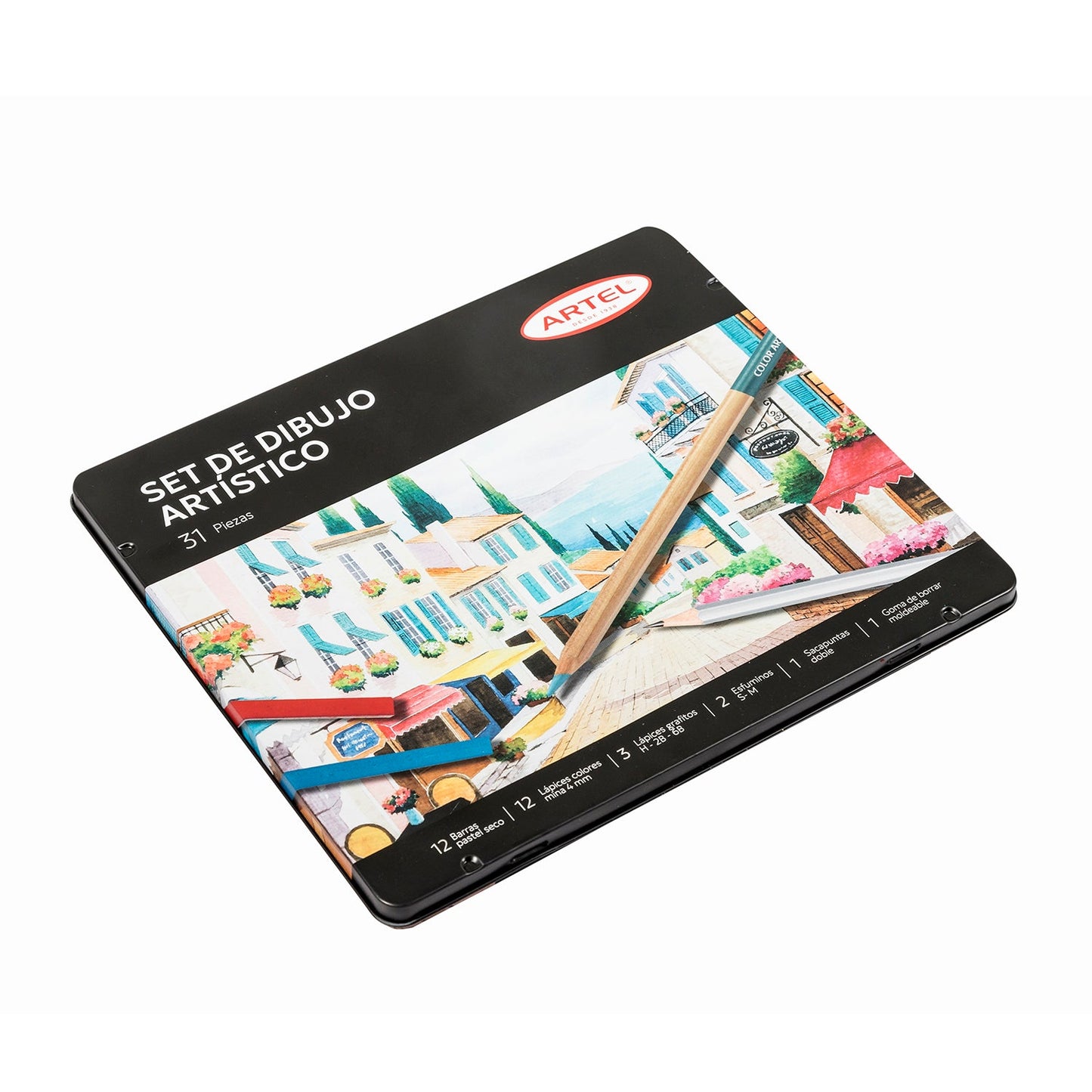 Estuche Metálico de Dibujo Artístico Artel 31 piezas