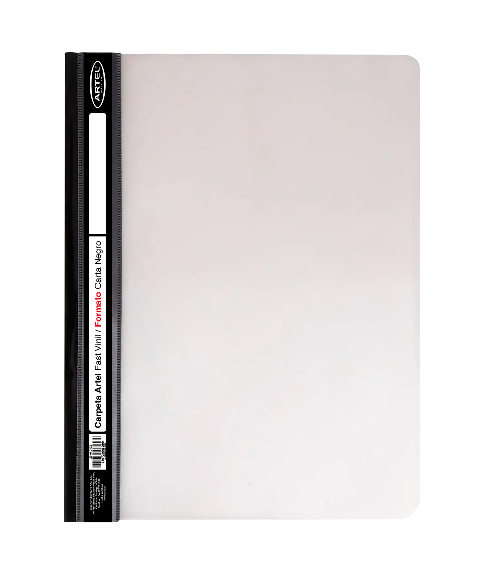 Carpeta Artel Fastener Vinil Carta Negro